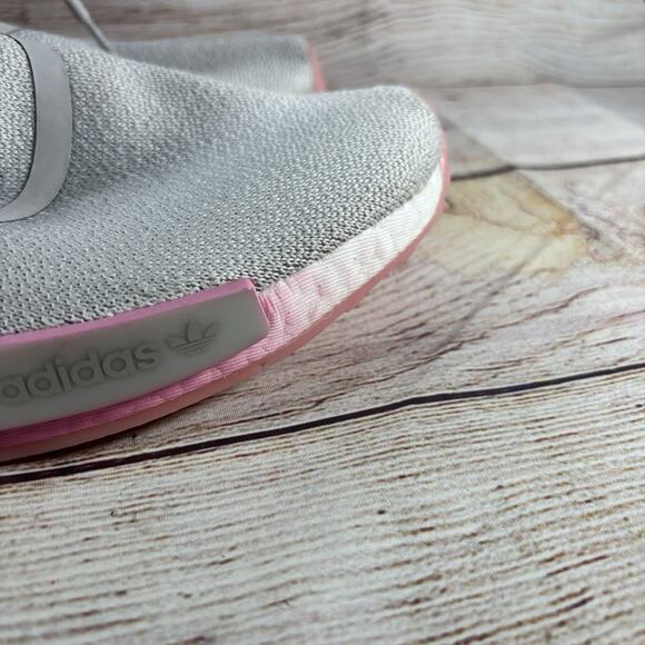 Adidas NMD R1 Womens Size 11 Running Sneakers Grey Pink White GW9462 - Picture 9 of 13